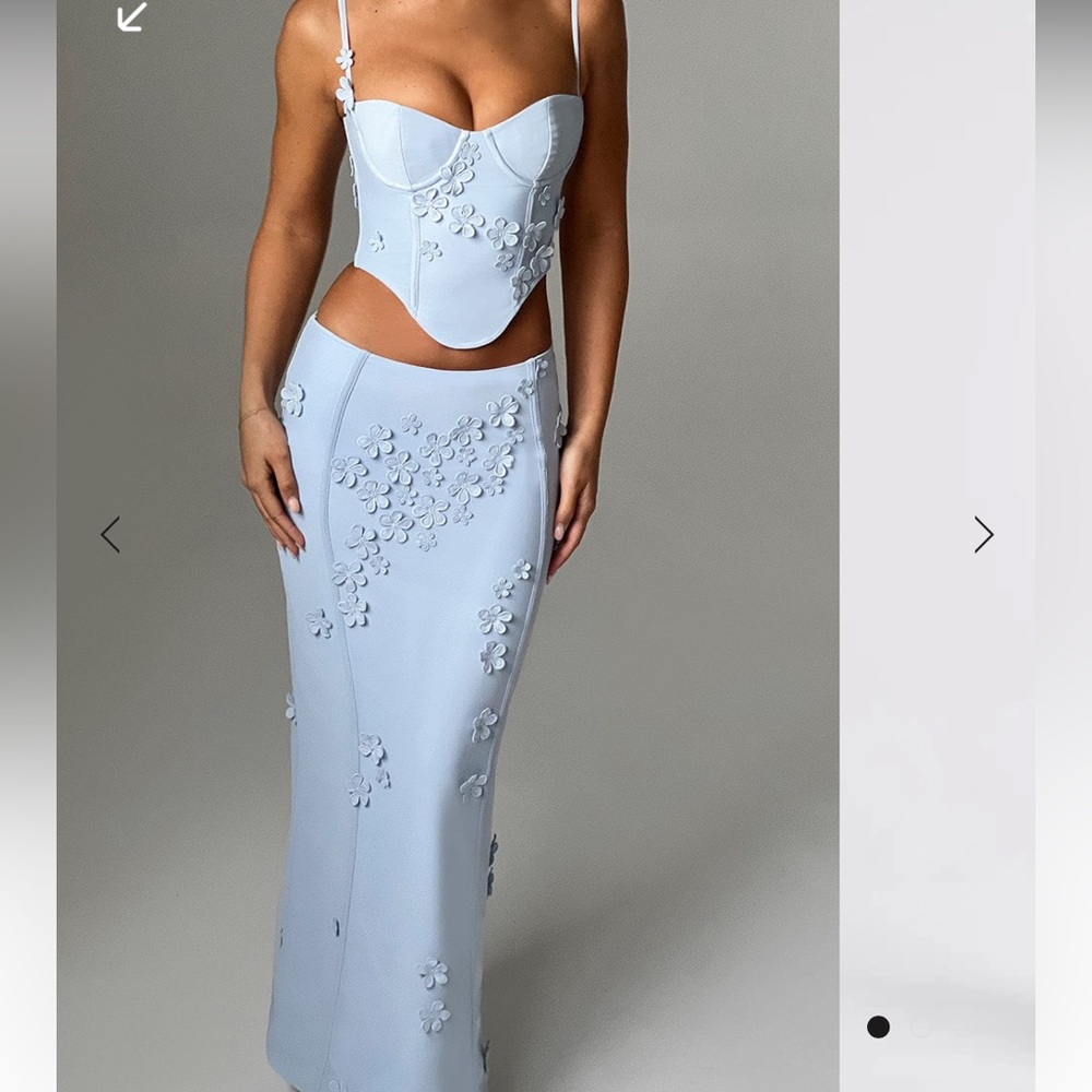 Babyboo DALARY set- baby blue corset top & skirt